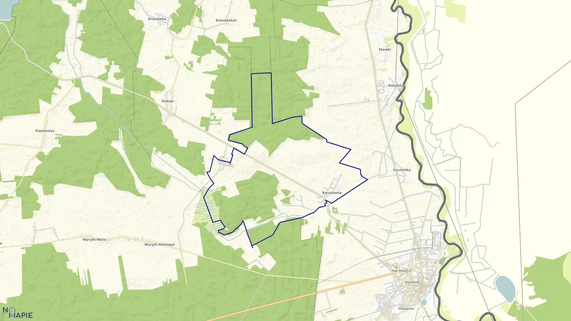 Mapa obrębu KOROLÓWKA w gminie Włodawa