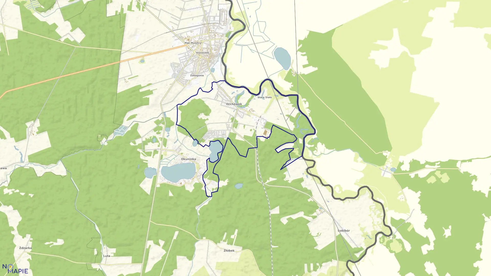 Mapa obrębu ORCHÓWEK w gminie Włodawa