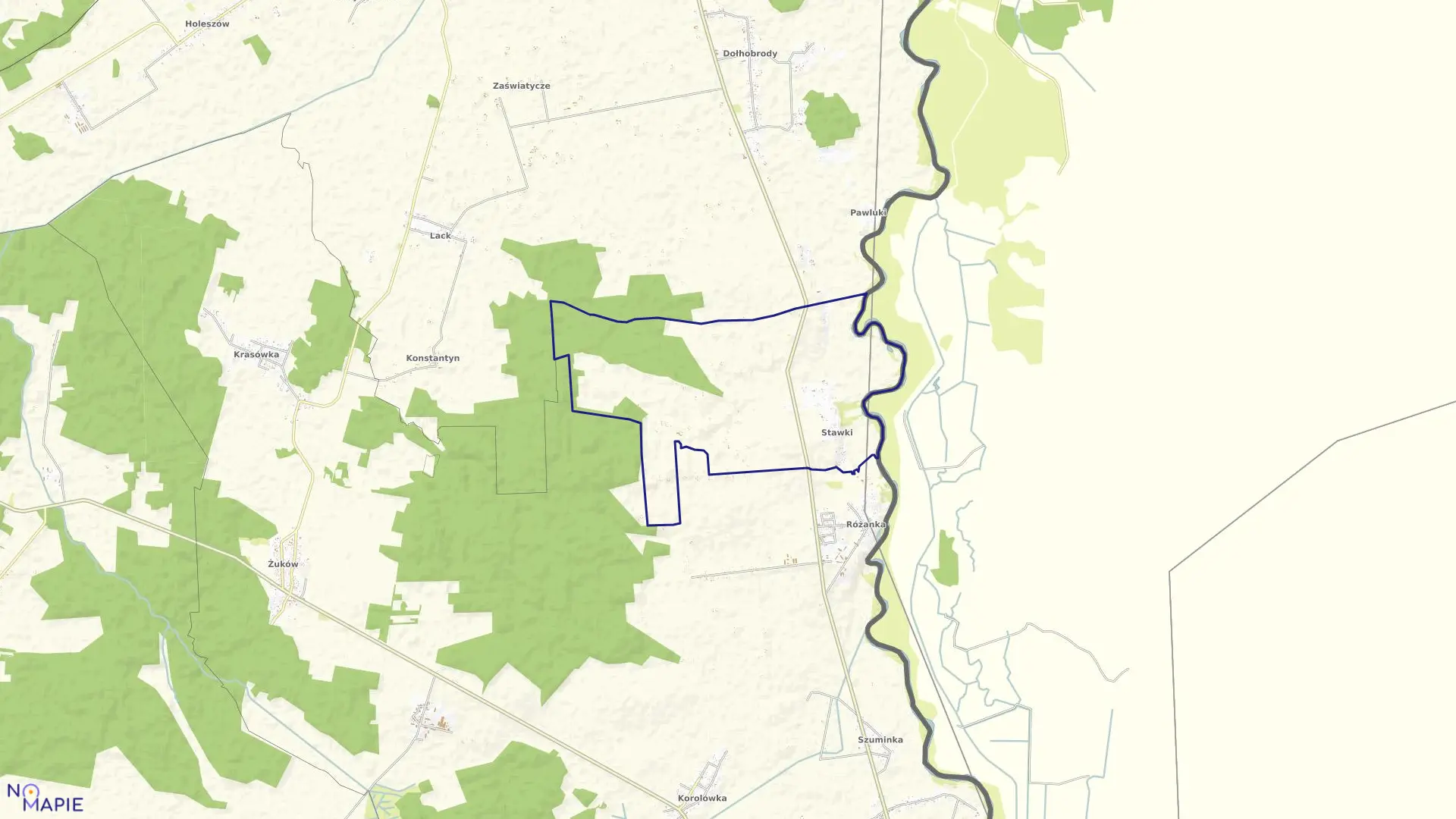 Mapa obrębu STAWKI w gminie Włodawa